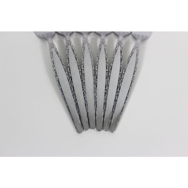 Matching 6 dinner forks stainless steel flatware from the sixties. This is the Venetia pattern by Oneida Community Silver....