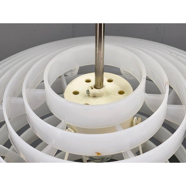 Metal Czechoslovak Space Age UFO Pendant Lamp, 1960s For Sale - Image 7 of 16