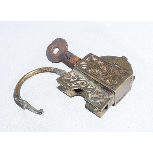 Antique Bronze and Iron Padlock, Asia, 1700s For Sale - Image 12 of 14