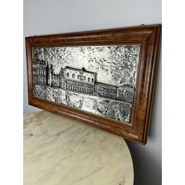 Large Silver Bas Relief of St. Mark's Square, Venice, 1980s For Sale - Image 9 of 18