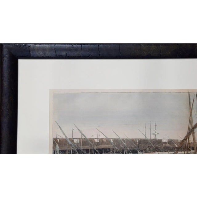 Printmaking Materials San Francisco Sicilian and Italian Fishermen: A 19th C. Hand-Colored Woodcut, 1889 For Sale - Image 7 of 7