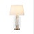 Contemporary Matthew Izzo Home - Haven Antique Brass and Acrylic Table Lamp With White Linen Shade For Sale - Image 3 of 5