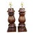 Traditional Carved Wood Urn-Form Table Lamps With Brass Hardware - Pair For Sale