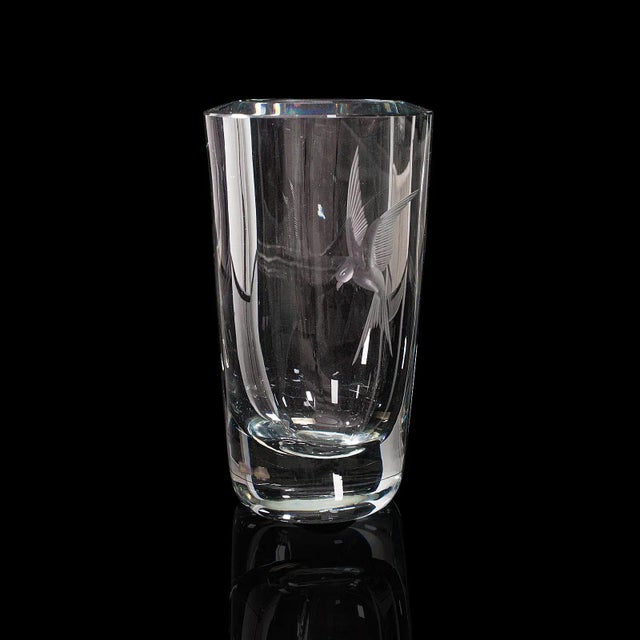 Transparent 1960s Vintage Swedish Decorative Art Glass Flower Vase For Sale - Image 8 of 13