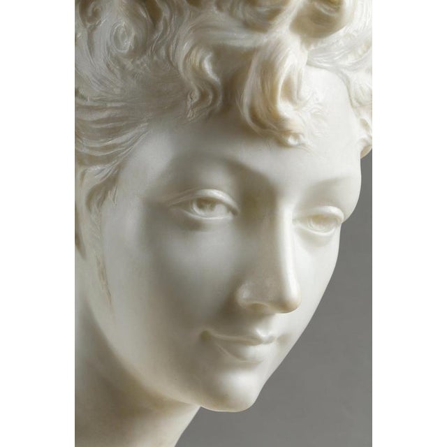 Henri Emile Allouard, Bust of a Woman, 1880, Marble For Sale - Image 17 of 18
