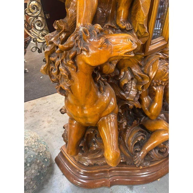Brown Pendulum Clock with Long Wood Case, 1900 For Sale - Image 8 of 10