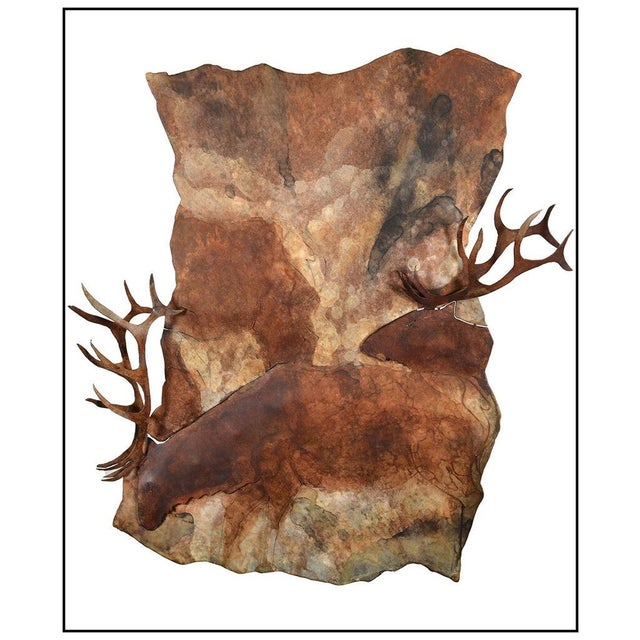 Late 20th Century Elk Triptych, Brent Lawrence For Sale - Image 4 of 8