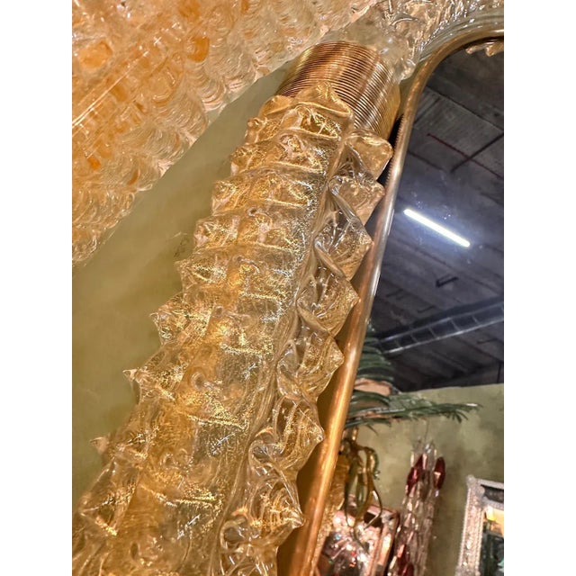 Italian Luxury "Rostrato" Murano Glass Wall Mirror in Barovier Style For Sale - Image 3 of 8