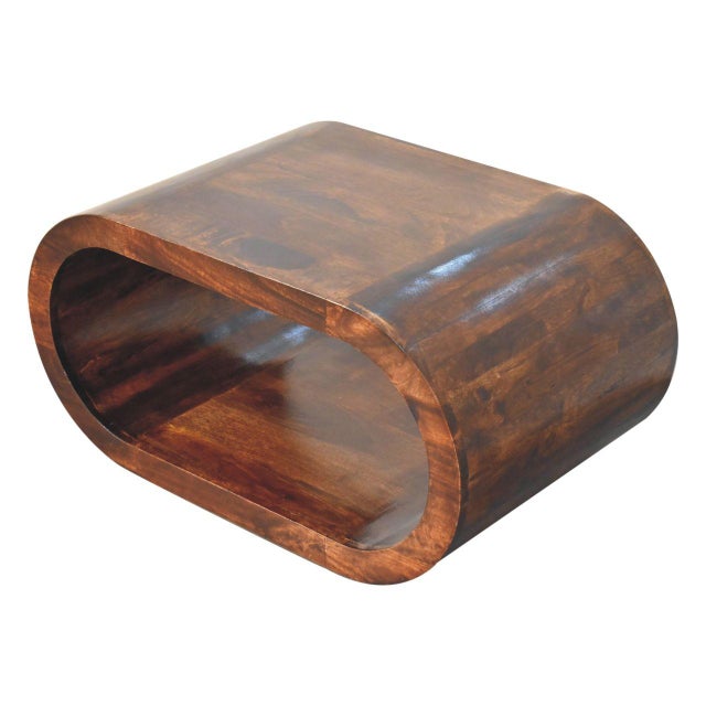 Not Yet Made - Made To Order Walnut-Finish Mango Wood Curved Coffee Table For Sale - Image 5 of 8