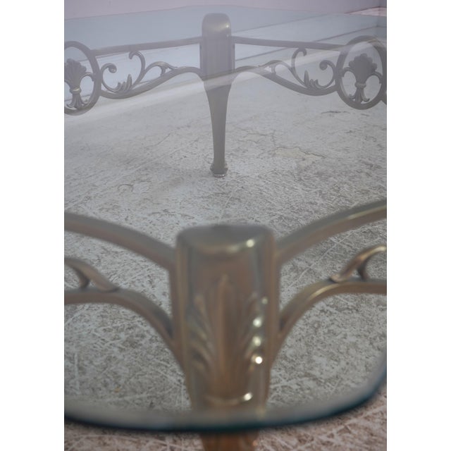 Bronze Base Glass Top Designer Coffee Table For Sale - Image 12 of 12