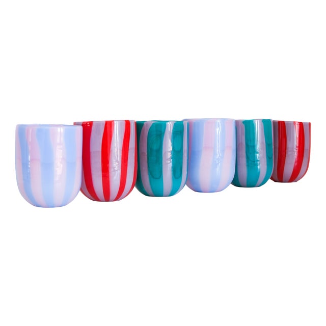 Murano Glasses by Mariana Iskra for Ribes Studio, Set of 6 For Sale
