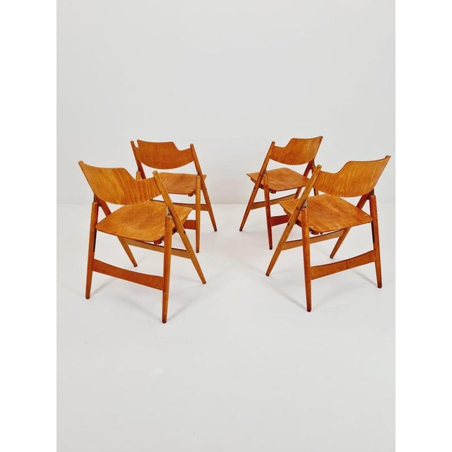 Austrian SE18 Folding Chairs by Egon Eiermann for Wilde & Spieth, 1950s Set of 4 For Sale - Image 14 of 18