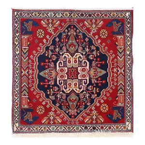 Fine Hand Knotted Persian Square Abadeh Rug