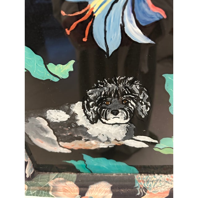 Modern Large Reverse Painting on Glass Church Window For Sale - Image 3 of 6