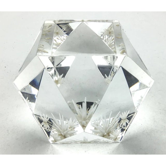 Lucite Inside Carved Table Paperweight Artist Signed For Sale - Image 13 of 13