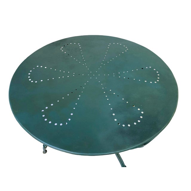 Antique Garden Table & Chairs, Set of 5 in Dark Green Patio For Sale - Image 15 of 15