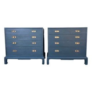 Vintage Pair Henredon Michael Taylor Boho Chests Drawers Dressers Hollywood a Pair For Sale