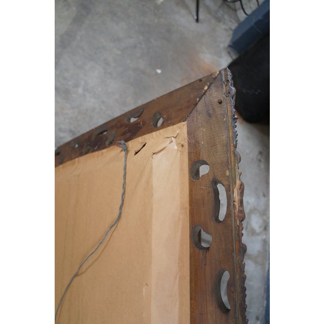 Antique French Baroque Rococo Gold Gilt Pierced Acanthus Beveled Mirror 52" For Sale - Image 6 of 11