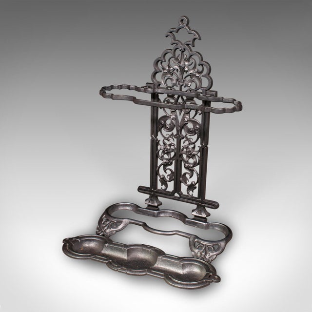 Victorian Antique Ornate Stick Stand, English, Umbrella Loop, Victorian, Jacobean Taste For Sale - Image 3 of 10