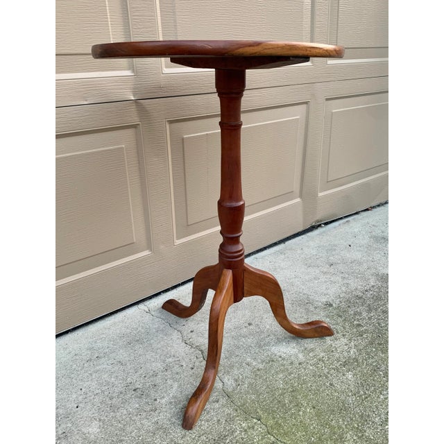 Antique Georgian Cherry Candle Stand or Side Table, Mid 19th Century For Sale In South Bend - Image 6 of 11
