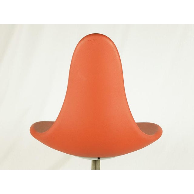 Italian Chrome-Plated Metal Base and Red Polyurethane Seating Chairs, 1990s, Set of 5 For Sale - Image 4 of 18