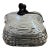 Murano Style Vintage Black and White Striped Blown Glass Purse Sculpture For Sale