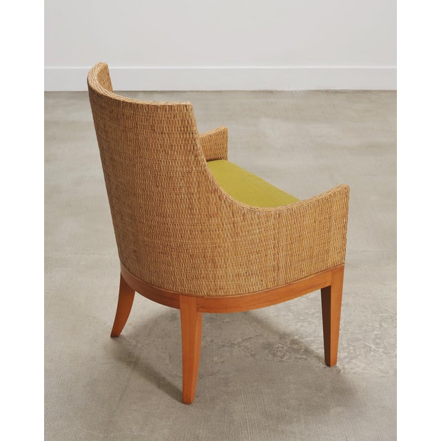Set of Six McGuire Umbria Woven Rattan Cane Dining Armchairs For Sale - Image 15 of 18