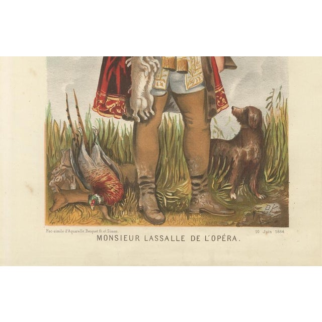 Paper After Bisetsky, French Belle Époque Opera Caricature, Monsieur Lassalle, 1884, Chromolithograph For Sale - Image 7 of 9