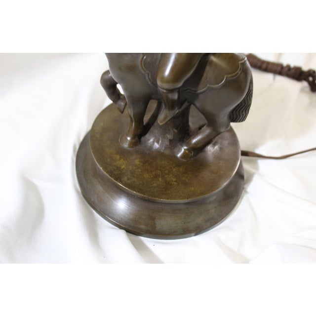 Art Deco Art Nouveau Original Lamp Bronze Base Circa 1920s For Sale - Image 4 of 12