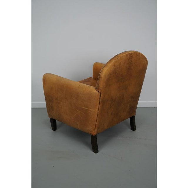 Vintage Dutch Cognac Leather Club Chair For Sale - Image 16 of 18