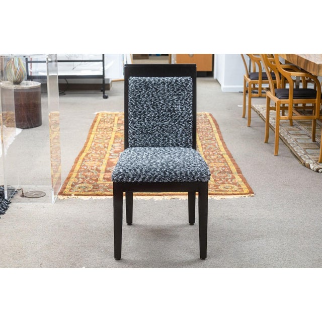 Baker Furniture Company Barbara Barry for Baker Set of 10 Lacquered Black & White Fabric Dining Chairs For Sale - Image 4 of 11