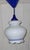 Vintage Pendant Lamp with White and Blue Glass Shade, 1990s, in Very Good conditions. Designed 1990 to 1999 Up to 250V...