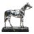 Early 20th Century Silverplate Antique Horse Equestrian Statue Sculpture Trophy Marble Base For Sale