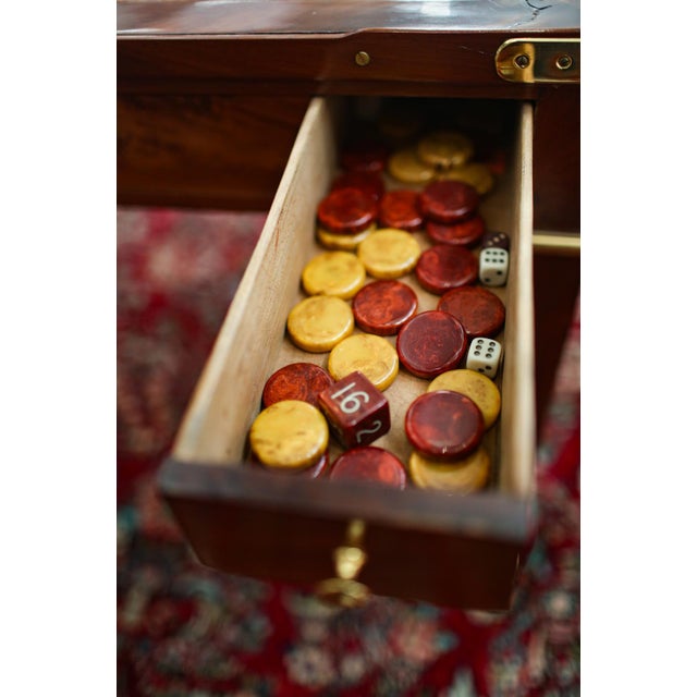 Late 18th Century Louis XVI Style Walnut & Brass Backgammon Game Table – Designer Statement Piece For Sale - Image 13 of 13