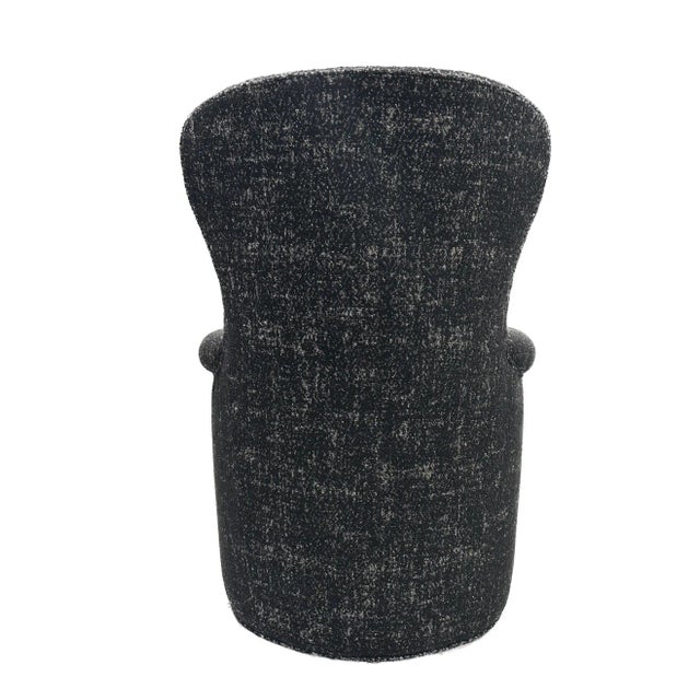 Contemporary Italian Chair in Black Sparkled Boucle Fabric For Sale - Image 4 of 8