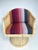 1980s Rare Set of 4 McGuire Bamboo Rocking Swivel Lounge Chairs in Knoll “Stripe It” With Matching Table, Circa 1980s For Sale - Image 5 of 13