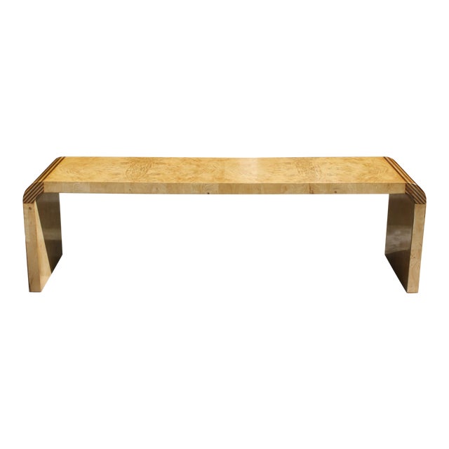 Vintage 70s Henredon Scene Two Burl Wood Waterfall Coffee ...