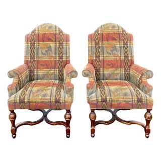 Southwood William & Mary Style Wingback Chairs - A Pair For Sale
