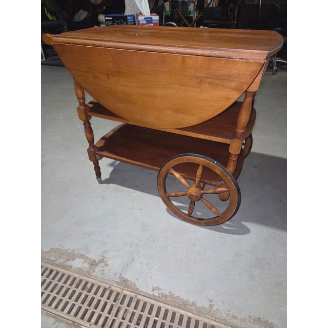 1960s Drop Leaf Tea Cart For Sale - Image 15 of 16
