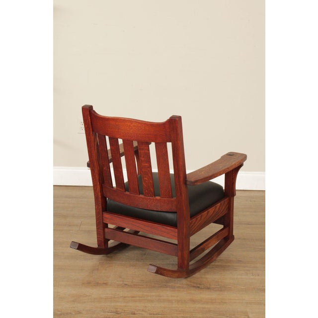 Mission Style Antique Oak Rocking Chair For Sale - Image 10 of 12