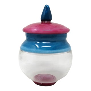 Antonio Garcia Glass Candy Jar With Lid - Signed 1995 For Sale