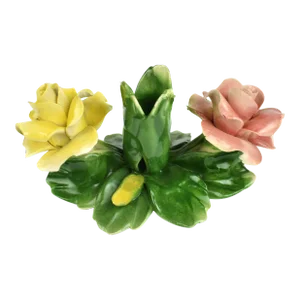 Mid 20th Century Capodimonte Flower Candle Holder