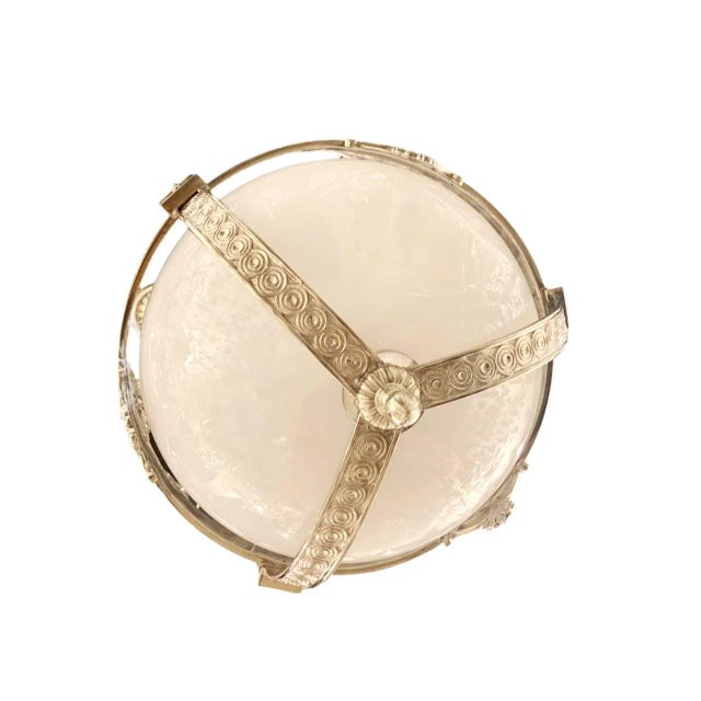 1920s 1920s Neoclassic Style Silver Plated Light Fixture For Sale - Image 5 of 7