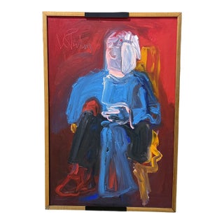 1980s Blue Man by Virginia Cohn Parkum(1943-2025) For Sale