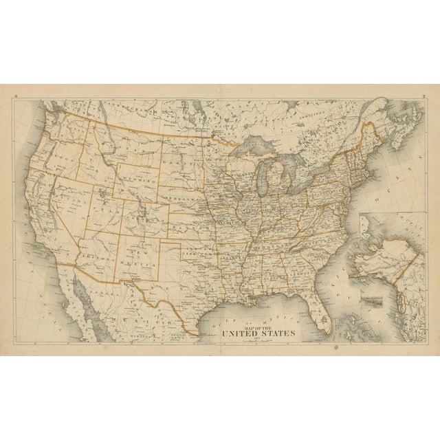 Map of the United States with Territorial Boundaries, 1874 For Sale - Image 6 of 7