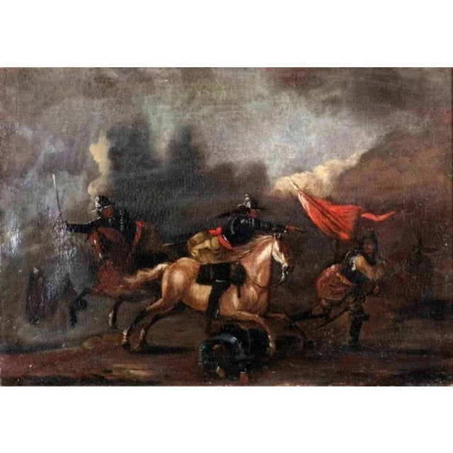 Baroque French School Artist, Battle Scene, 18th Century, Oil on Canvas, Framed For Sale - Image 3 of 7