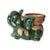 Green Vintage Green Lucky Elephant Planter Trunk Up Glazed Ceramic For Sale - Image 8 of 12