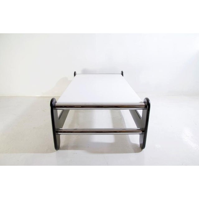 Black and White Coffee Table in Lacquered Wood and Chrome, Italy, 1970s For Sale - Image 3 of 9