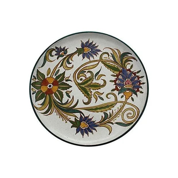 Moroccan Late 20th Century Hand-Painted Moroccan Ceramic Plate For Sale - Image 3 of 3