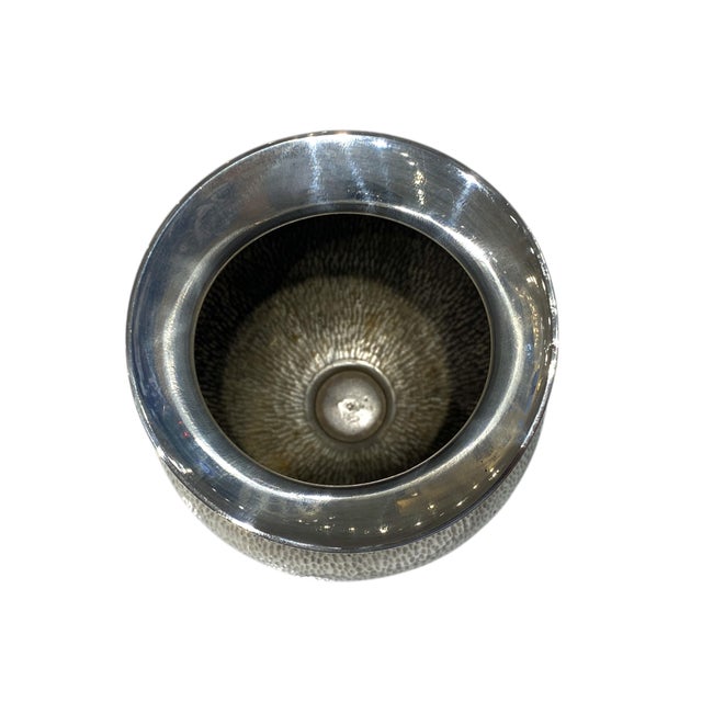 Vintage Italian Silver Plate Hand Hammered Vase For Sale - Image 10 of 18
